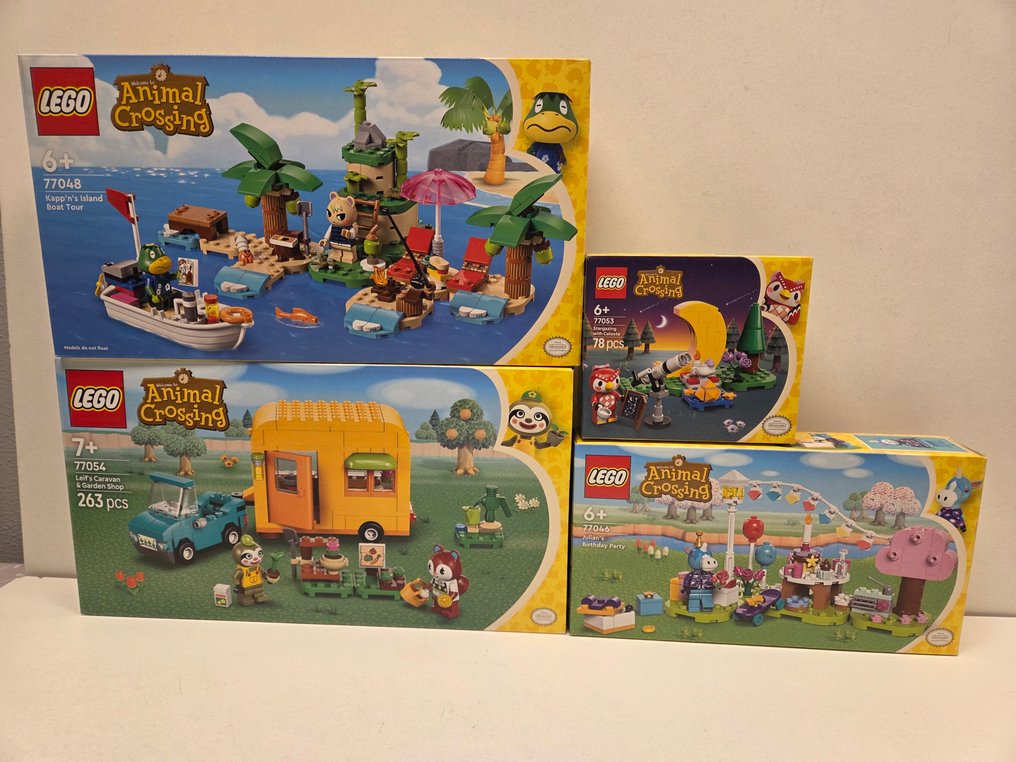 LEGO Set - Animal Crossing - Leifs caravan en tuinwinkel 77054+Kapp'ns Eilandrondvaart 77048+Julians Verjaardagsfeestje #1.0