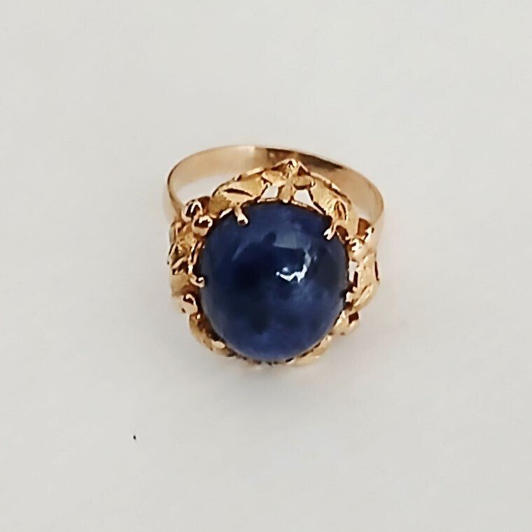 Δαχτυλίδι - 18 καράτια Κίτρινο χρυσό -  8.00ct. tw. Λάπις λαζούλι #2.1