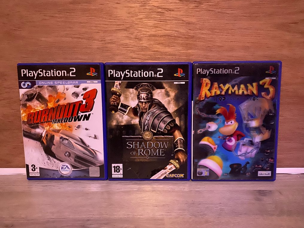 Sony - Playstation 2 (PS2) - Tony Hawks Pro Skater 4; Burnout 3: Takedown; Shadow of Rome; Rayman 3; Prince of P The Sands - Videospil - I original æske #2.1
