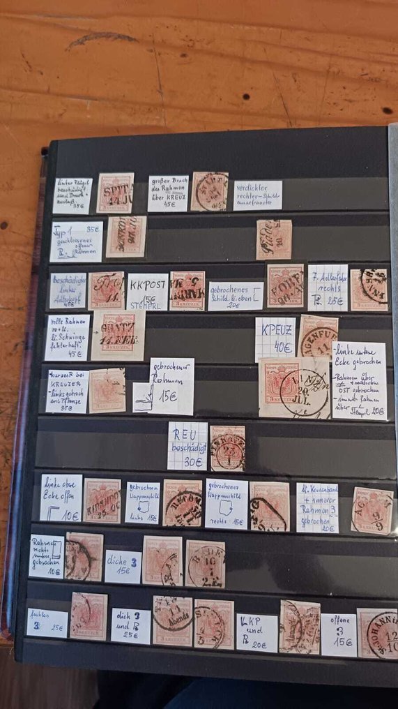 Αυστρία 1850/1951 - Εκτενής ειδική συλλογή Mi.Nr. 1–722; Σφάλματα πλακών · Τυπογραφικά λάθη · Παραλλαγές · Μονάδες - Mi.1-722 #2.1