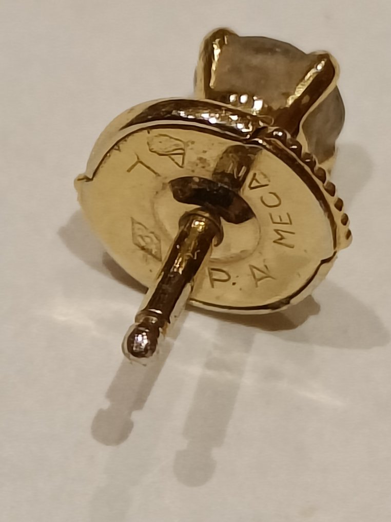 耳釘耳環 - 18 克拉 黃金 -  0.58ct. tw. 鉆石 (天然)  - 18 kt 金耳环 #4.3