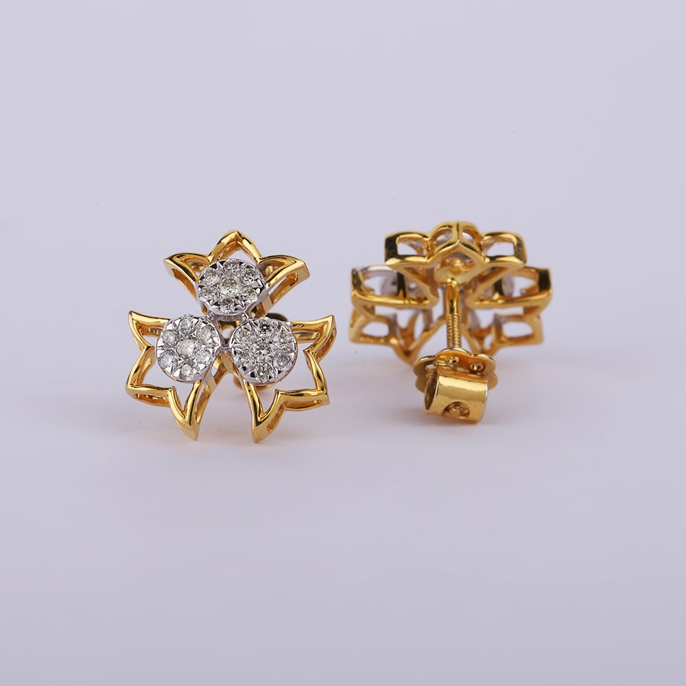 χωρίς τιμή ασφαλείας - Καρφωτά σκουλαρίκια - 14 καράτια Κίτρινο χρυσό -  0.38ct. tw. Διαμάντι (Φυσικό) - Χρυσά Διαμαντένια Σκουλαρίκια #3.2