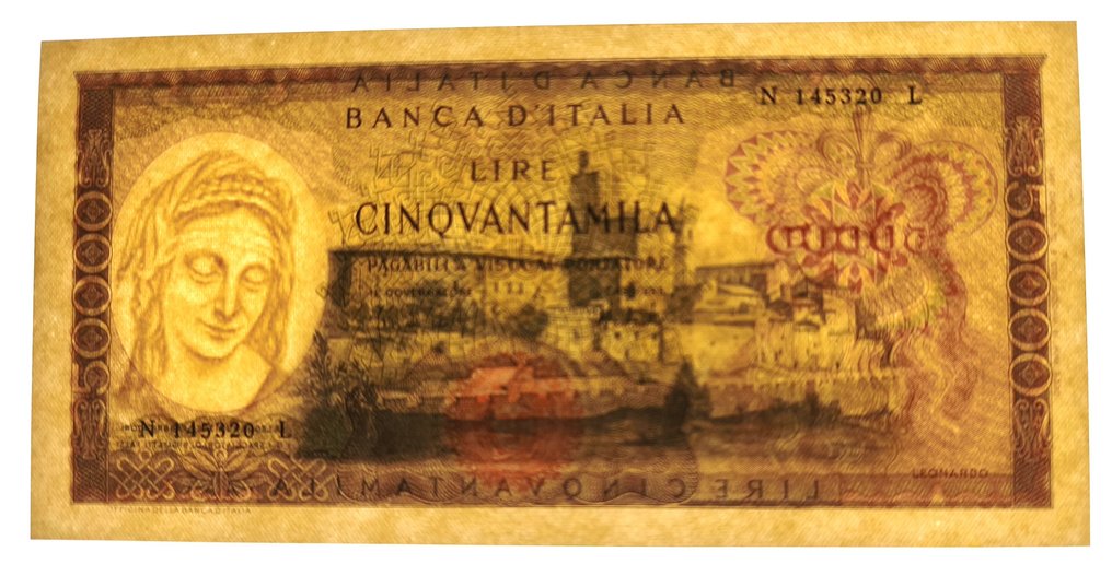 意大利. - 50.000 Lire 16/05/1972 "Leonardo" - Gigante BI 78C; Pick 99 #3.2