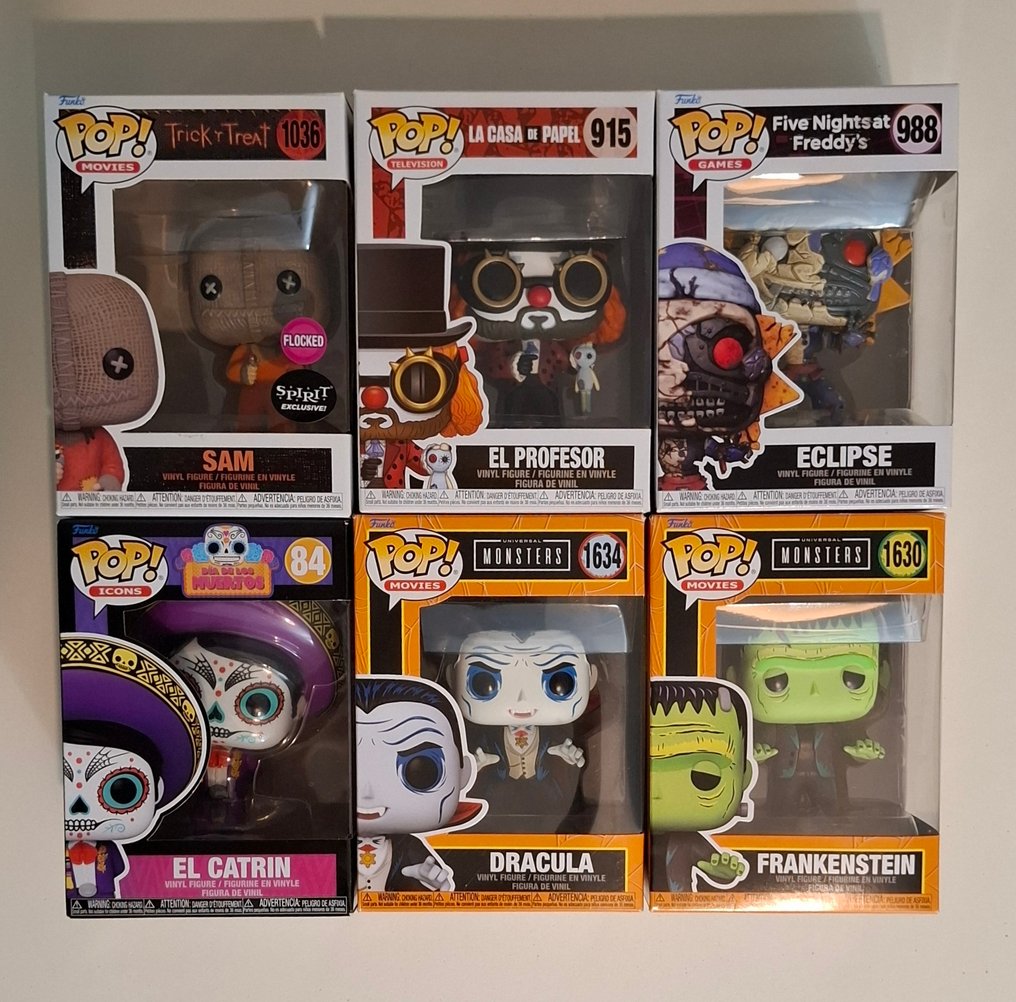 Funko  - Funko Pop Sam; El Profesor; Eclipse; El Catrin; Dracula; Frankenstein - Depois de 2020 - Portugal #3.2