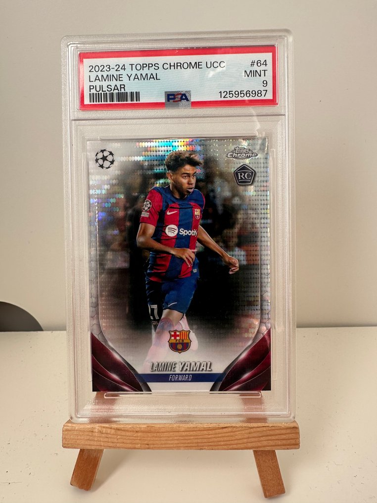 2023/24 Topps Chrome UCL Lamine Yamal 64 Parallel card, Rookie card - PSA 9 - 1 Graded card #1.0