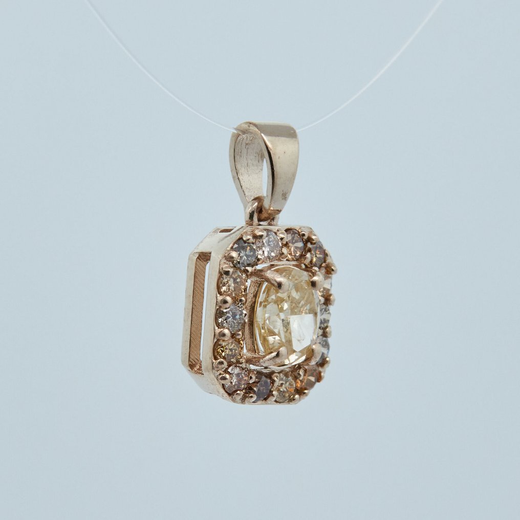 χωρίς τιμή ασφαλείας - Κρεμαστό κόσμημα - 14 καράτια Κίτρινο χρυσό -  0.53ct. tw. Διαμάντι (Φυσικού χρώματος) #1.0