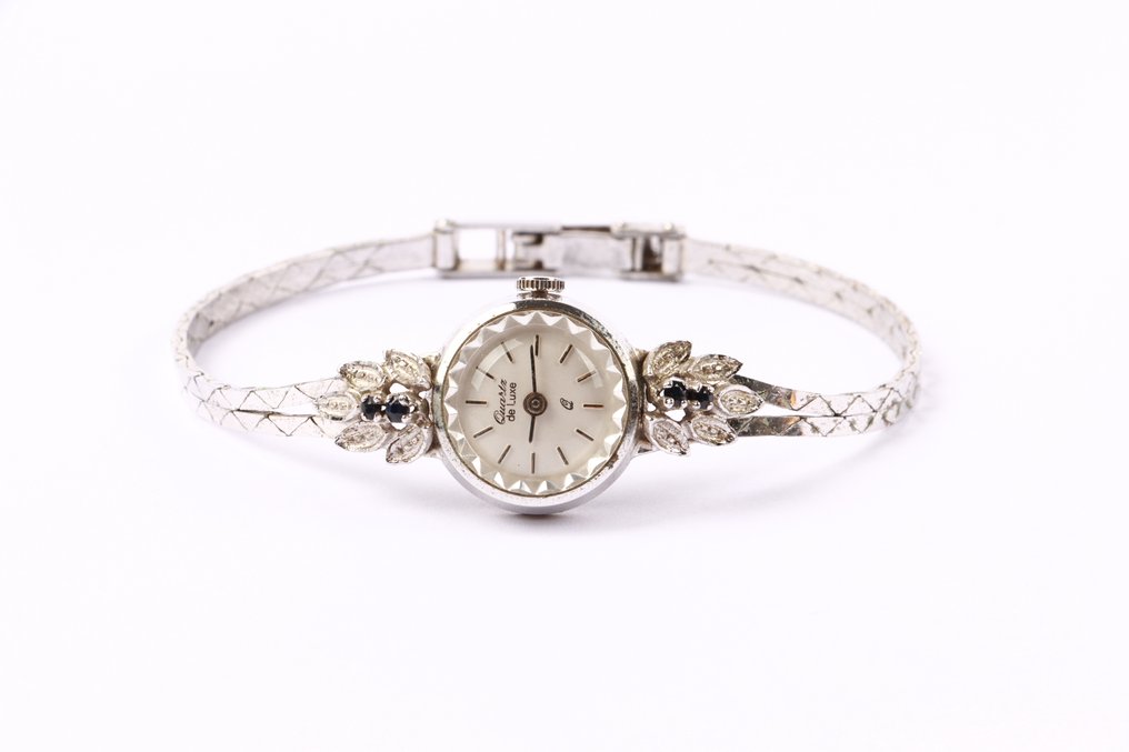 Zonder minimumprijs - 2-delige sieradenset Zilver - horloge/ketting saffier #1.0