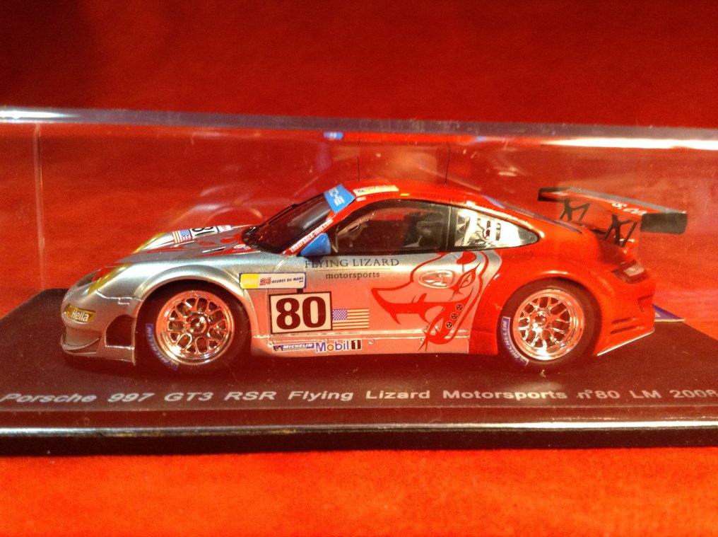 Spark 1:43 - Rennwagenmodell - ref. #S1956 Porsche 997 GT3 RSR "Flying Lizard" 32° Le Mans 2008 #80 Bergmeister/Neiman/Van Overbeek - Ausgezeichnete Qualität - Limitierte Edition - Heute schwer zu finden #3.2