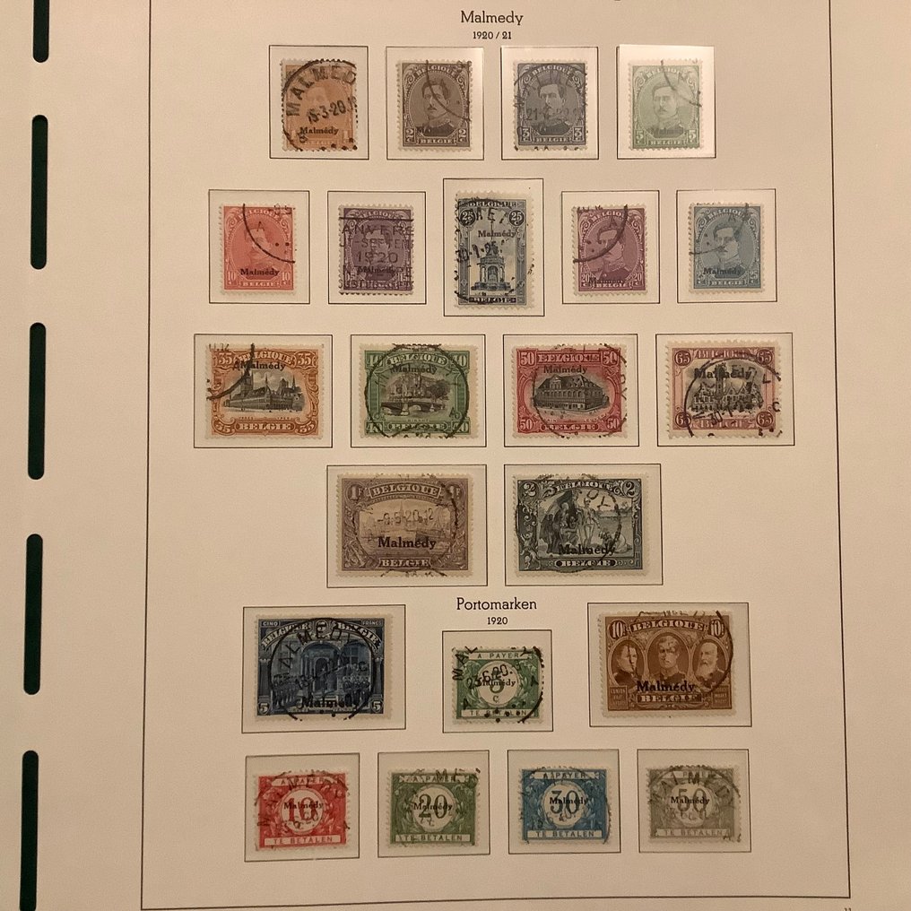 肯尼亞 1920 - Malmedy：包括邮资在内的全部发行，带中央邮戳 - Michel 1/19 en P1/5 #1.0