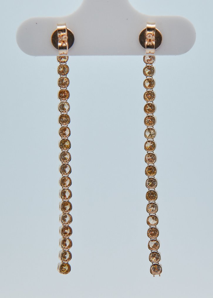 χωρίς τιμή ασφαλείας - Σκουλαρίκια - 14 καράτια Κίτρινο χρυσό -  1.70ct. tw. Διαμάντι (Φυσικού χρώματος) #3.2