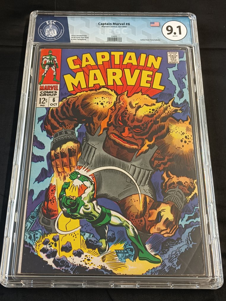 Captain Marvel (Vol. 1) #6 - EGC 9.1 - In the Path of Solam! - 1 Graded comic - Erstausgabe - 1968 #1.0
