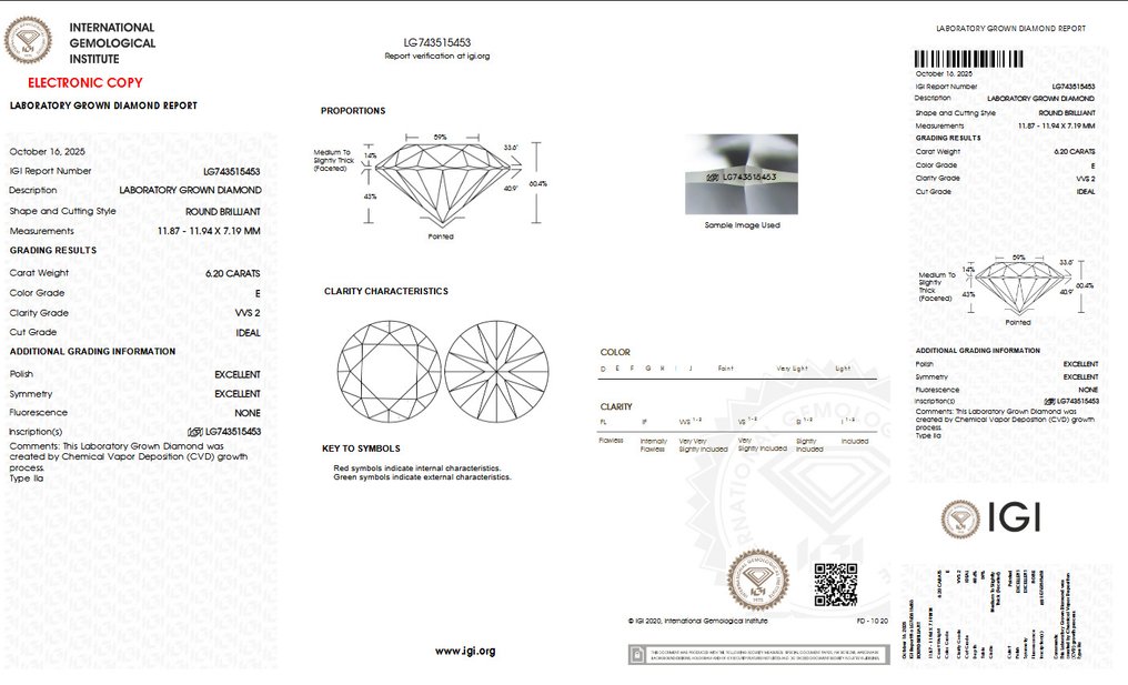 χωρίς τιμή ασφαλείας - Δαχτυλίδι - 18 καράτια Κίτρινο χρυσό - 6.20ct. tw. Διαμάντι (Εργαστηριακής καλλιέργειας) - E VVS2 IGI Πιστοποιημένο #1.0