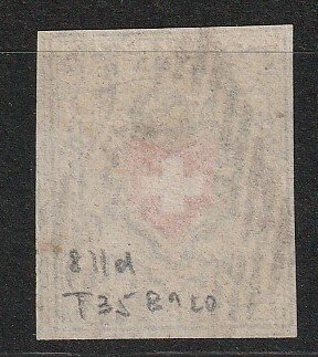 Ελβετία 1852 - Rayon II; μια όμορφη περιμετρικά στολισμένη σφραγίδα - SBK nrs 16II #1.0