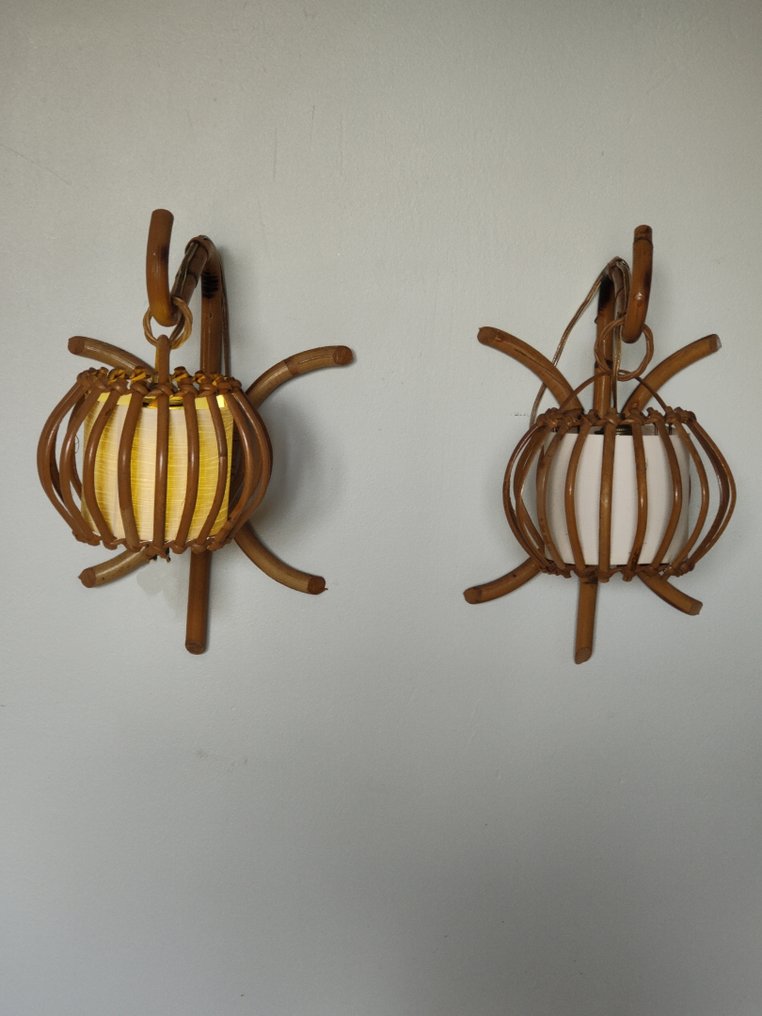 Απλίκα τοίχου - Μπαμπού - Ζεύγος φωτιστικών τοίχου. #2.1