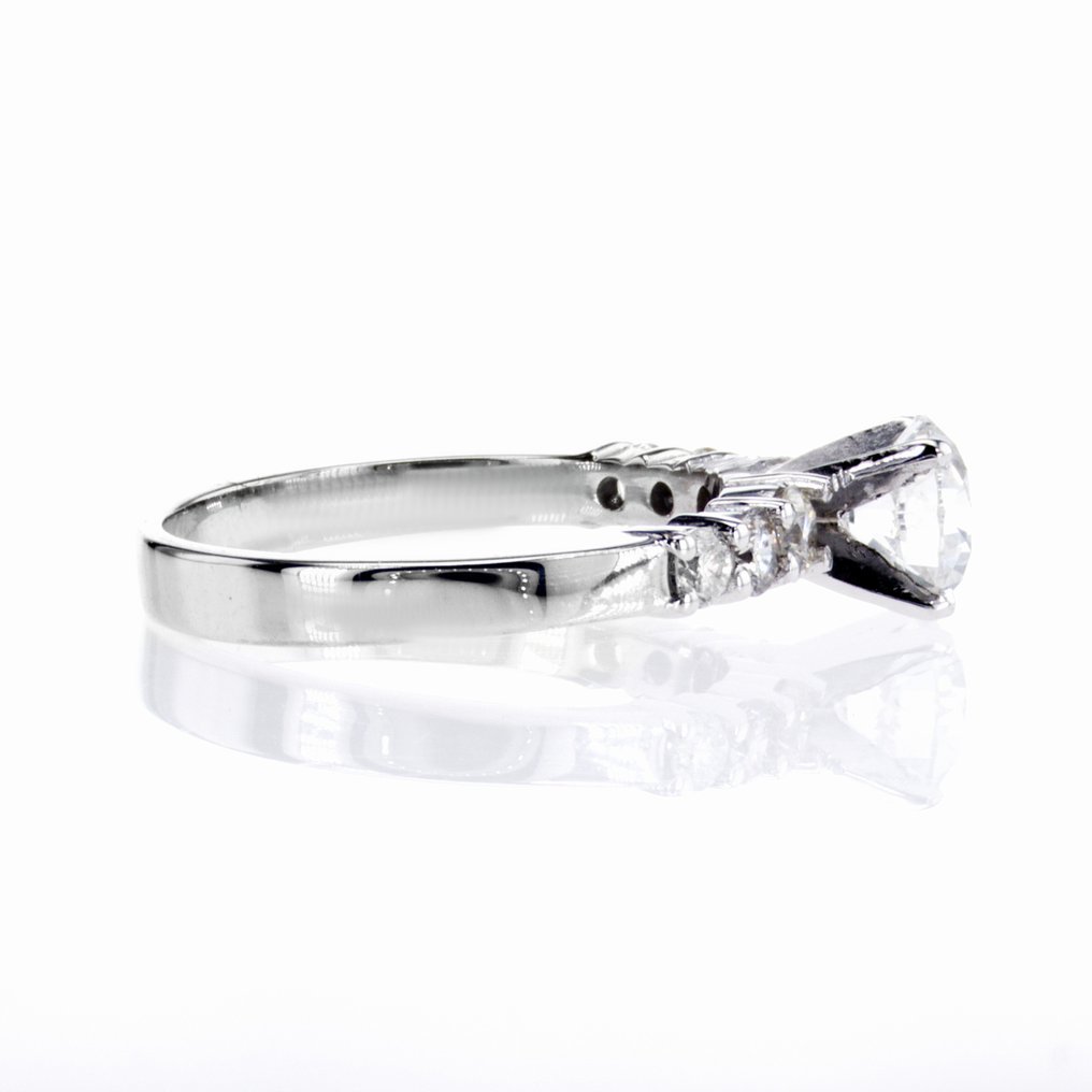 Zonder minimumprijs - Verlovingsring - 14 karaat Witgoud - 1.38ct. tw. Diamant (Natuurlijk) - Diamant #4.3