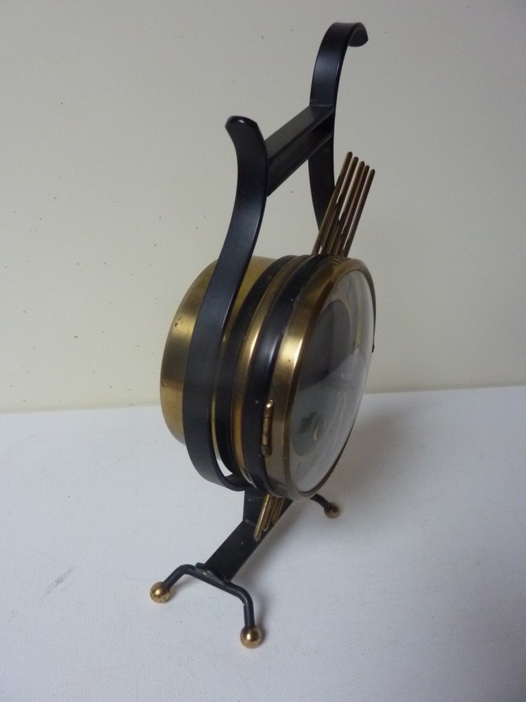 Επιτραπέζιο ρολόι -   Γυαλί, Σίδερο, Ορείχαλκος - 1950-1960 #4.3