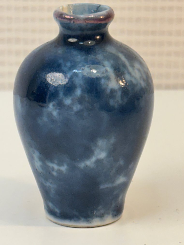 花瓶 - 瓷器 - 中國 - 清朝（1644-1911） - 迷你花瓶 蓝色 Qing  (沒有保留價) #1.0
