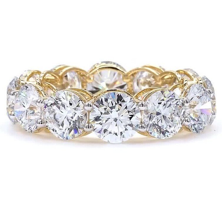 Bague - 18 carats Or jaune -  10.10ct. tw. Diamant (Cultivé en laboratoire) #4.3