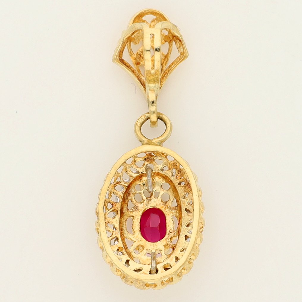 Pendant - 18 kt. Yellow gold Ruby #1.0