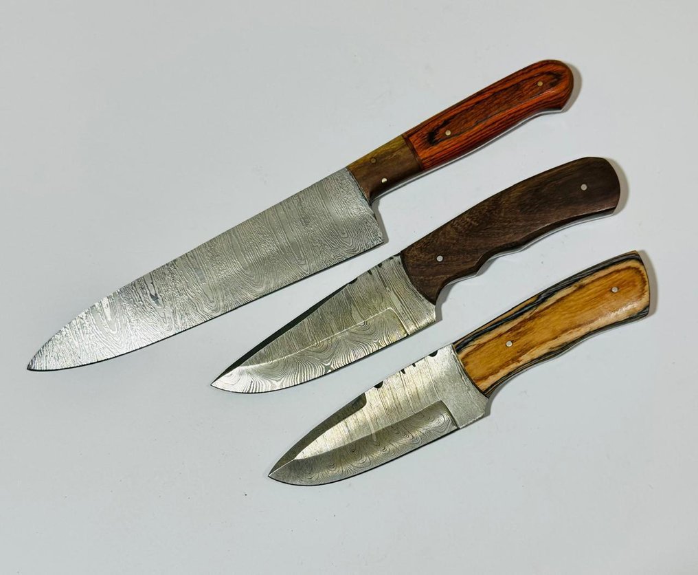 厨刀 -  厨房桌刀（0107） - 美国异国玫瑰木手柄和折叠钢 - 美国 - 厨房用刀 #2.1