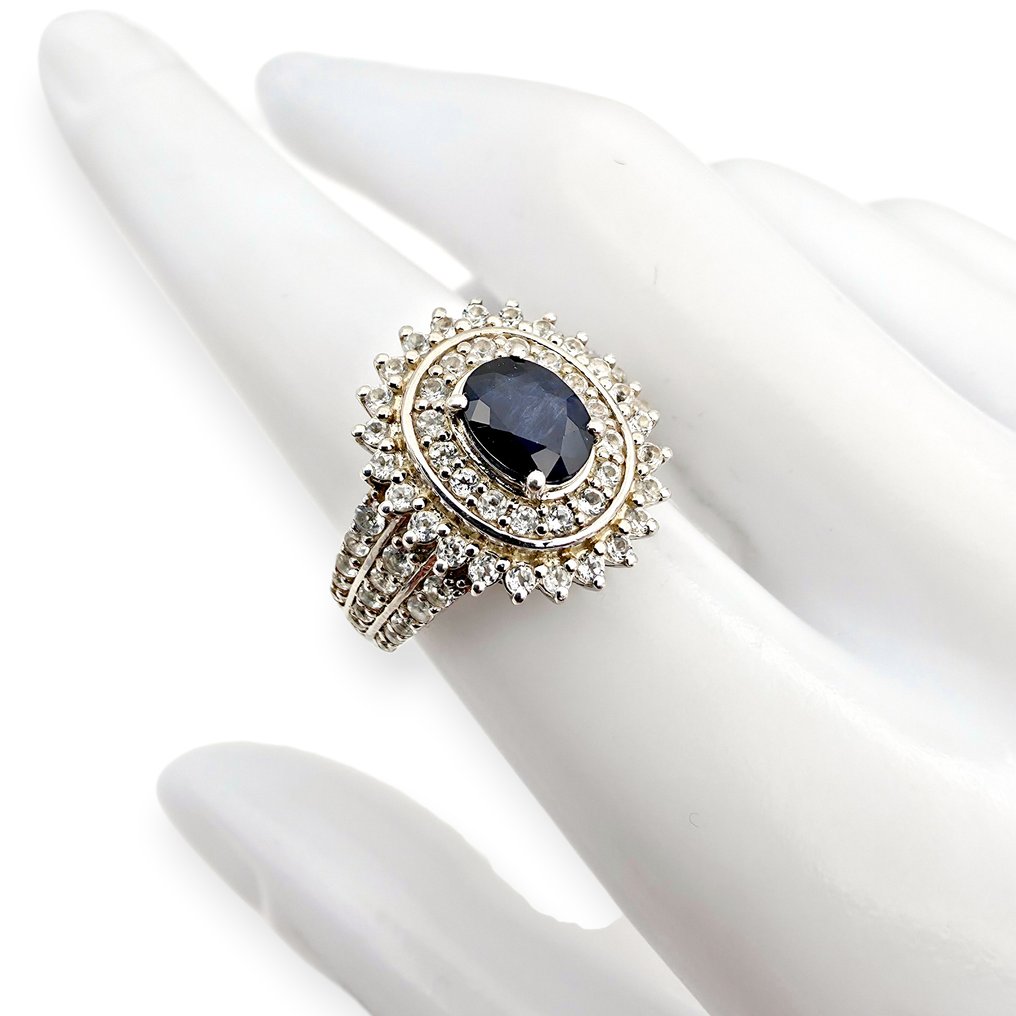 χωρίς τιμή ασφαλείας - Δαχτυλίδι Ασημί - Sapphire (Πιστοποιημένο) #2.1