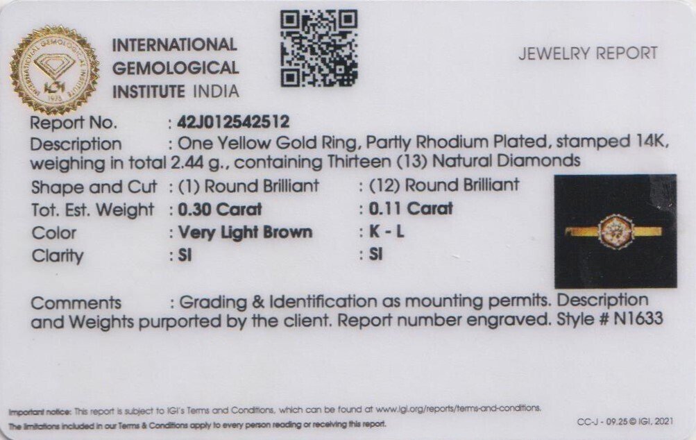 没有保留价 - 戒指 - 14K包金 黄金 -  0.41ct. tw. - 钻石 - 单钻戒指 #2.1