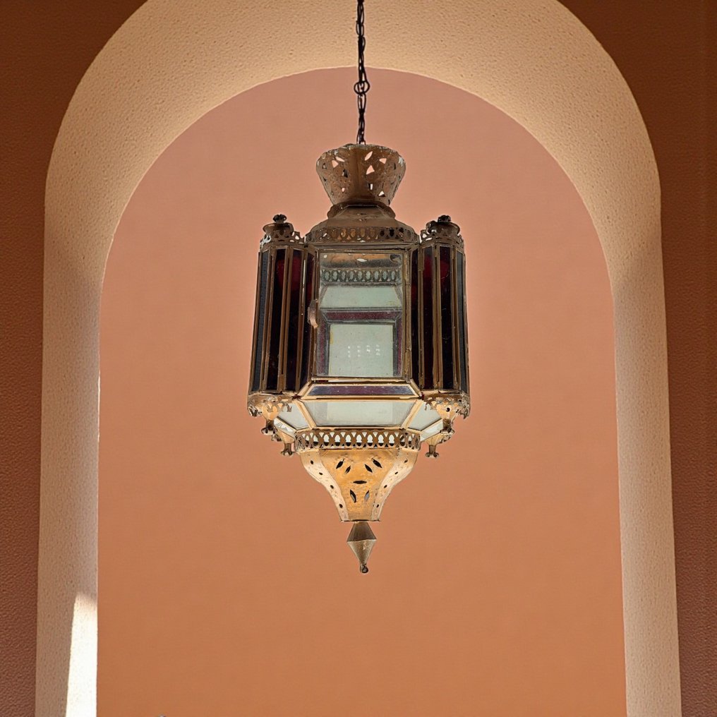 Lampe à suspendre - Laiton, Glacis - lampe de plafond #2.1