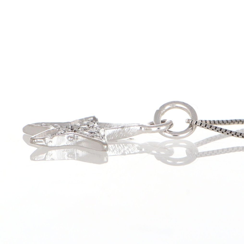 没有保留价 - 吊坠项链 - 18K包金 白金 钻石 (天然)  #2.1