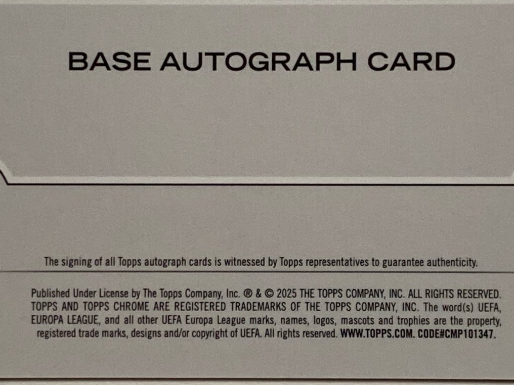 Topps Chrome Lucas Bergvall Rookie Auto 1/8 編號平行卡 - 1 Card - 八成新 (NM) #3.2