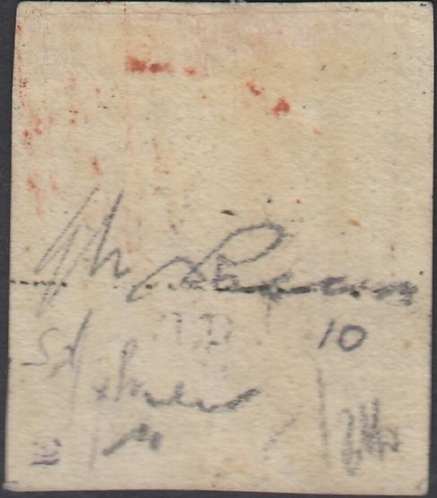 意大利古國－西西里 1859 - 1克。III^，深橄榄绿色，PA位置10，Sass 5b，边缘良好，f.Vacc，Ad Spl #1.0