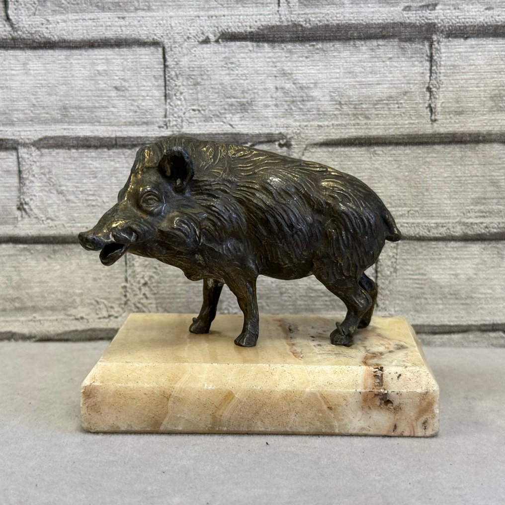 Figuur - Wild Boar - Marmer, Brons #1.0