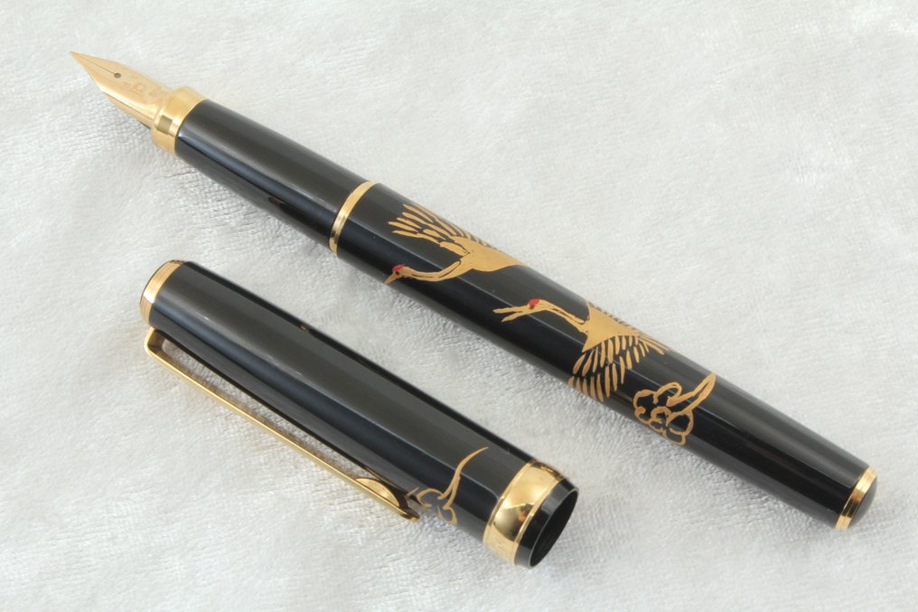 Platinum - Maki-e “Crane” – Japanese Lacquer Art – 18K Nib - Täytekynä #3.2