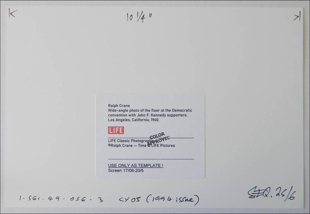Ralph Crane - Wide-angle photo of the floor at the Democratic convention with John F. Kennedy supporters. Los #1.0