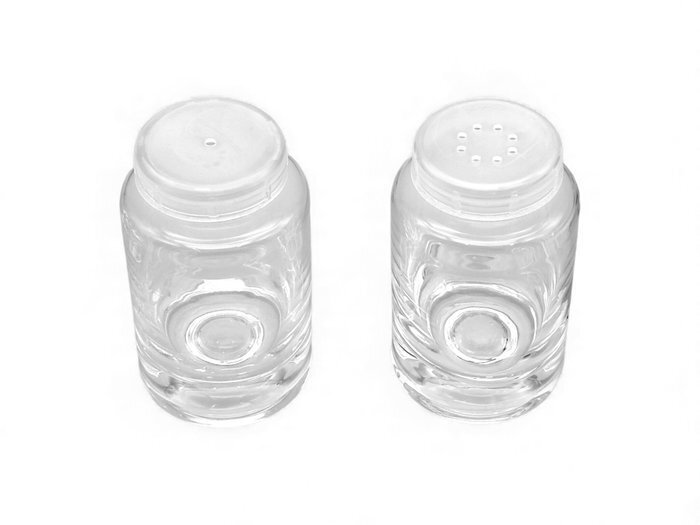 ICM - 调味品套装 - mod. "Boca"，调味品套装（油醋、盐胡椒），后现代设计，1980年代 - 玻璃, 银镀 #2.1