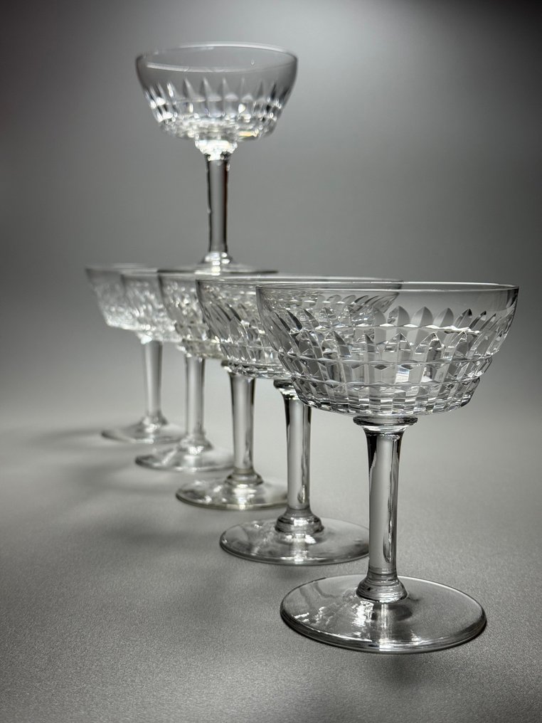 Val Saint Lambert - Ποτήρι σαμπάνιας (6) - Υπηρεσία MERY - Κρύσταλλο - Αρτ Ντεκό #1.0