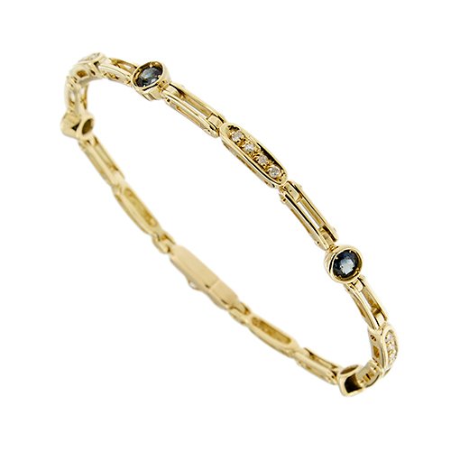 Bracelet - 18 carats Or jaune Diamant (Naturelle)  - Saphir #1.0
