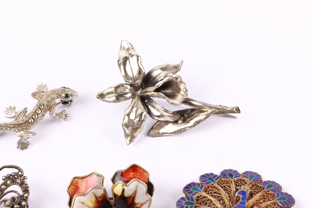 Senza prezzo di riserva - Spilla Argento - Andersen, 5x animale #4.3