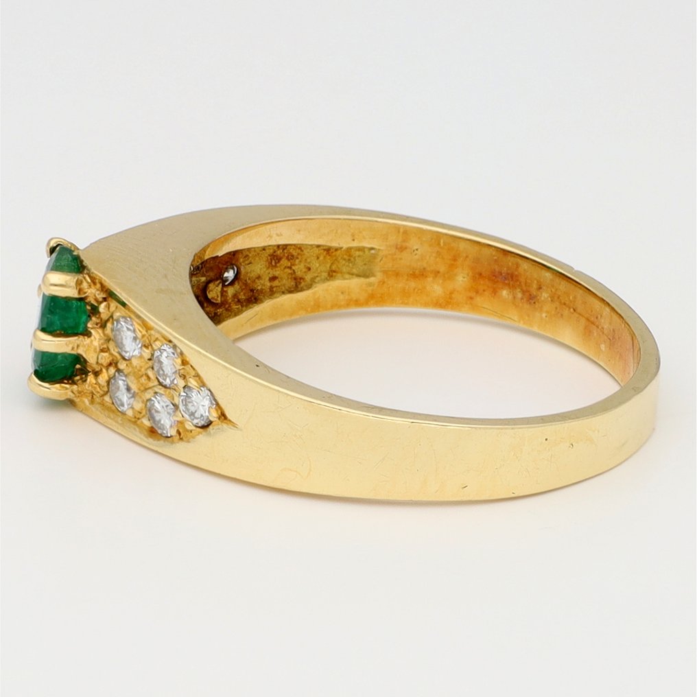 戒指 - 18K包金 黄金 钻石 (天然) - 翡翠 #2.1