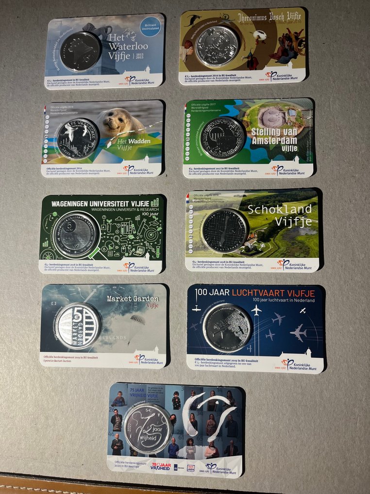 Nederland. 5 Euro 2015/2020 (9 coincards) (Zonder minimumprijs) #1.0