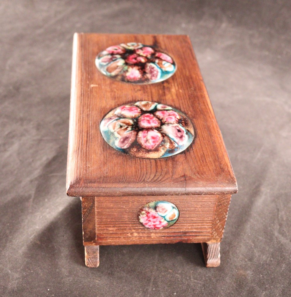 Geëmailleerde sieradendoos - Schatulle - Holz, Emaille #4.3