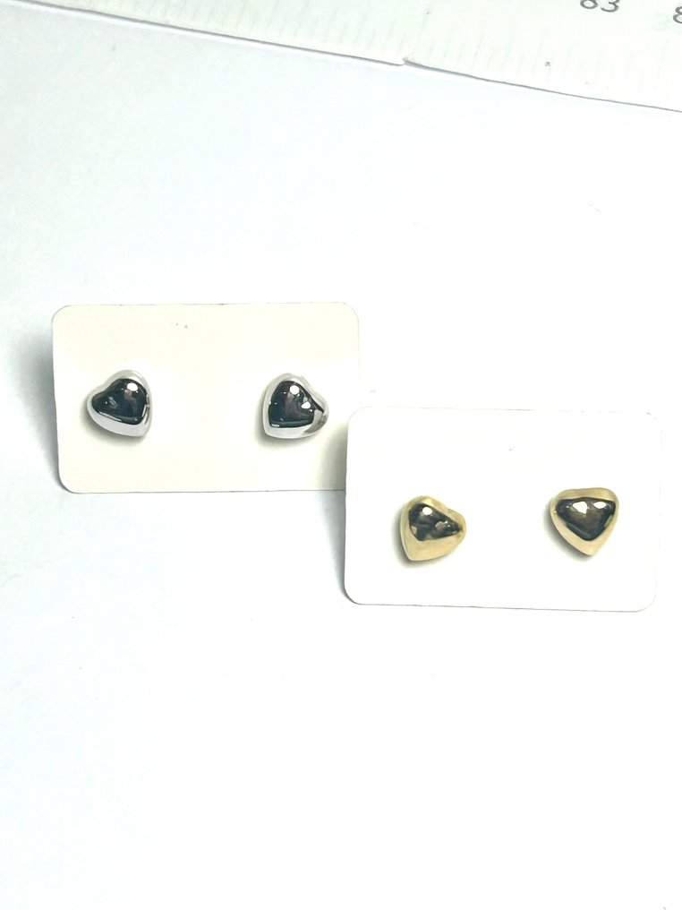 小型钉状耳环 - 18K包金 黄金, 白金 #3.2