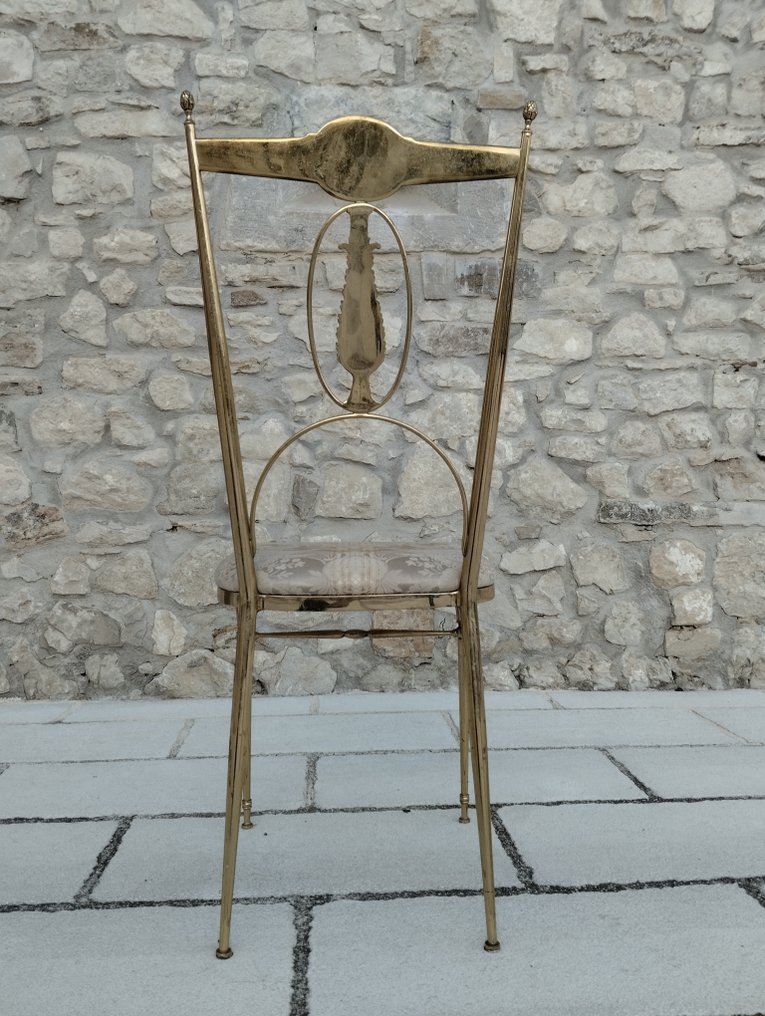 椅子 - 镀金黄铜, 纺织品 - Chiavarina 40年代 #4.3