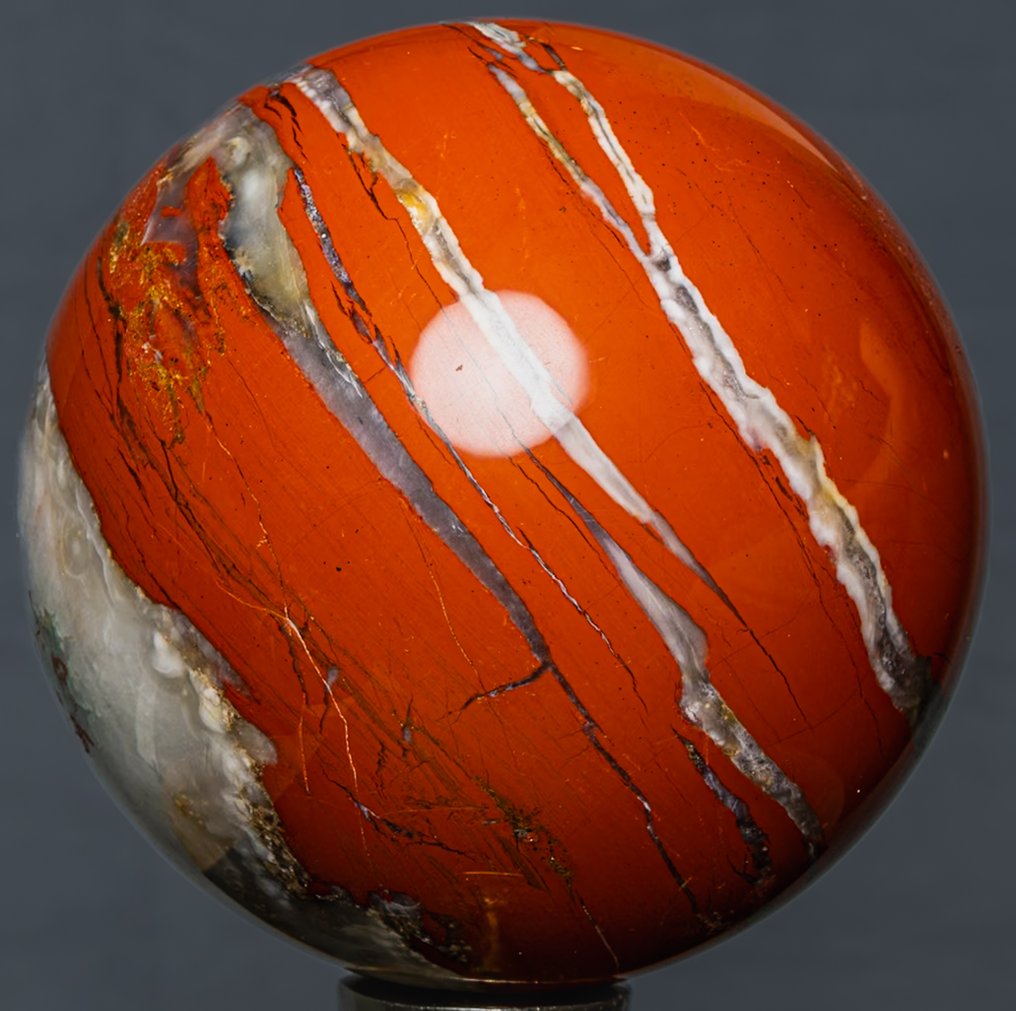 Red Jaspis Sferă de calitate Red Jasper - Înălțime: 10.44 cm - Lățime: 10.14 cm- 1545 g #3.2