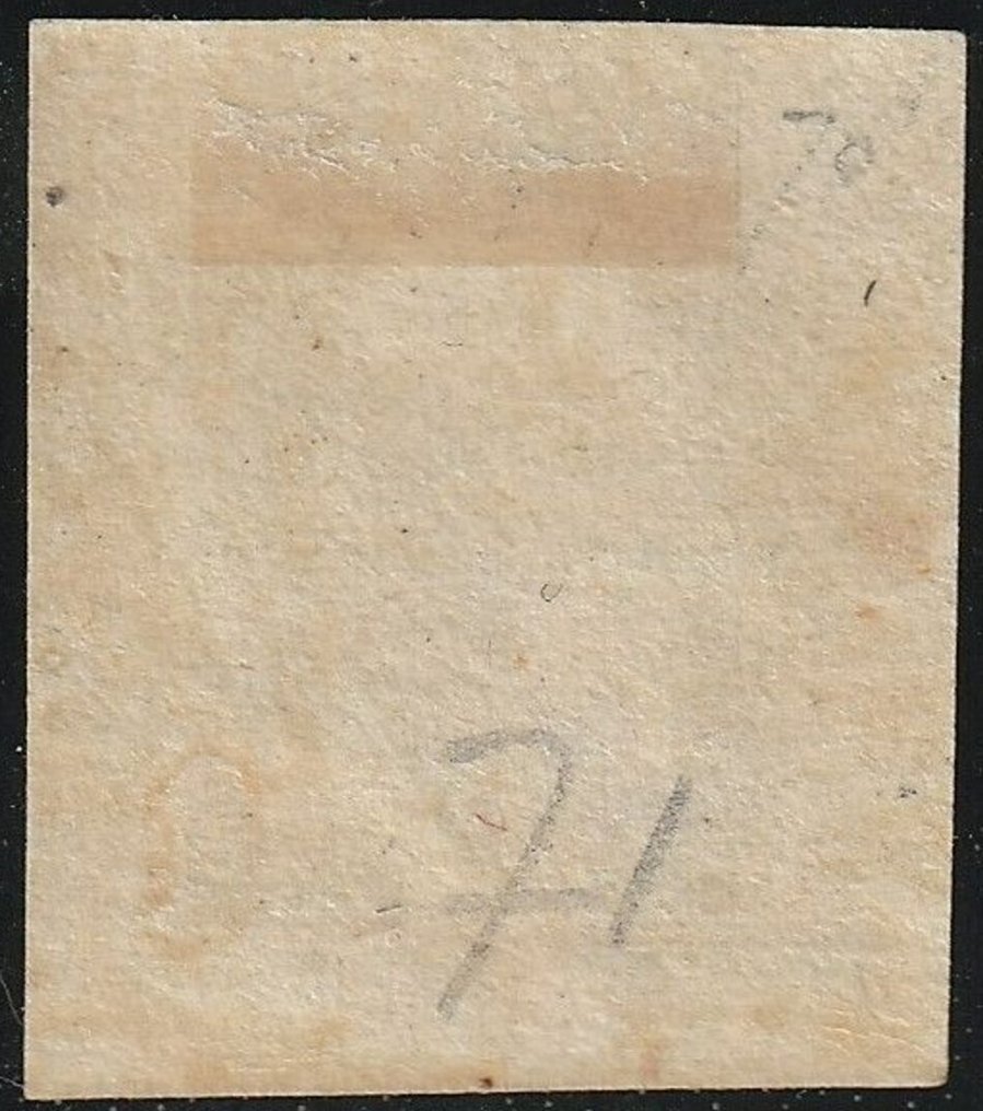 意大利古國－西西里 1859 - 20克深色板岩，位置71，Sass 13c，边缘分明，Spl #1.0