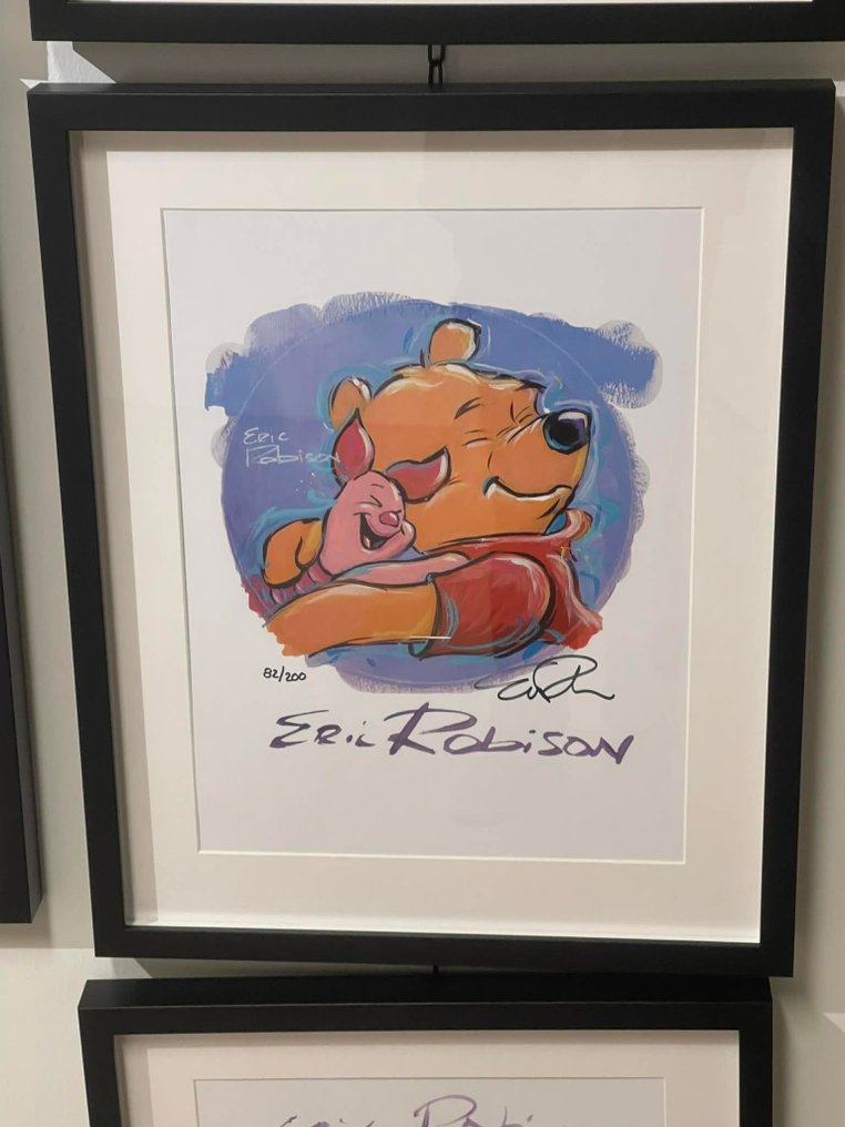 Hand-signed, numbered framed and matted print - 'Pooh and Piglet' by Eric Robison - 1 Signierter Druck - Limitierte Auflage - 2023 #1.0