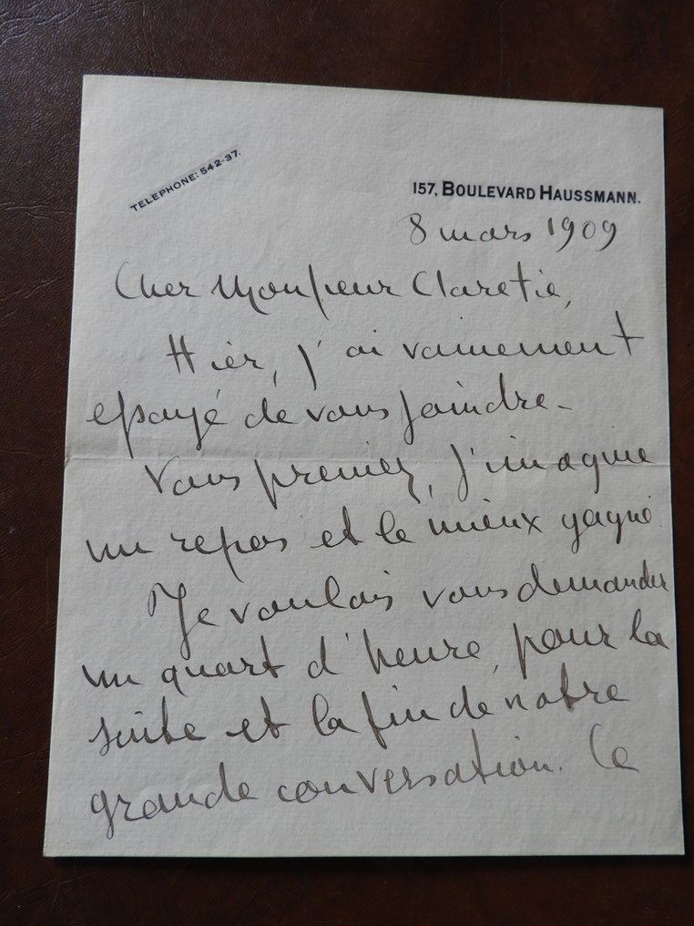 文件 - Henri BERNSTEIN - 3 Lettres manuscrites de H.Bernstein - 1900 #3.2