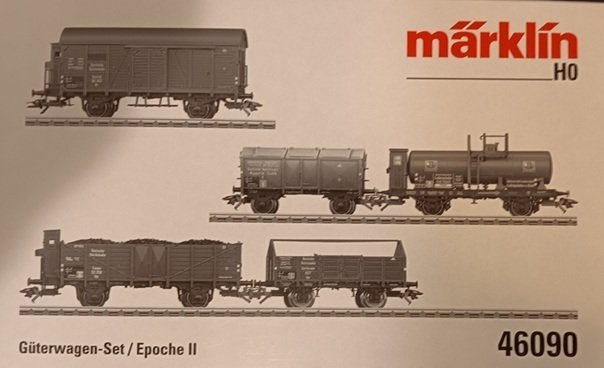 Märklin H0 - 46090 - Σετ τρένου μοντελισμού μεταφοράς εμπορευμάτων (1) - Σετ φορτηγών βαγονιών - 5 πέντε βαγόνια εποχής II. - DRG #1.0