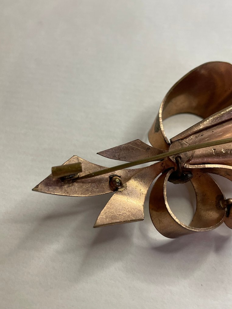 Zonder minimumprijs - Broche Verguld Synthetische edelsteen #3.2