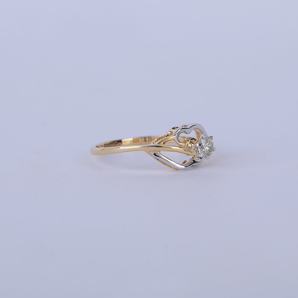 χωρίς τιμή ασφαλείας - Δαχτυλίδι - 14 καράτια Κίτρινο χρυσό -  0.20ct. tw. Διαμάντι (Φυσικό) - Δαχτυλίδι με μονόπετρο διαμαντιού #3.2