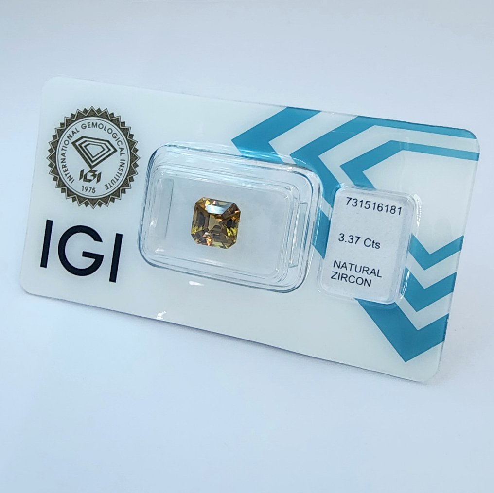 1 pcs 黄色 锆石 - 3.37 ct - 国际宝石研究院(IGI) #1.0